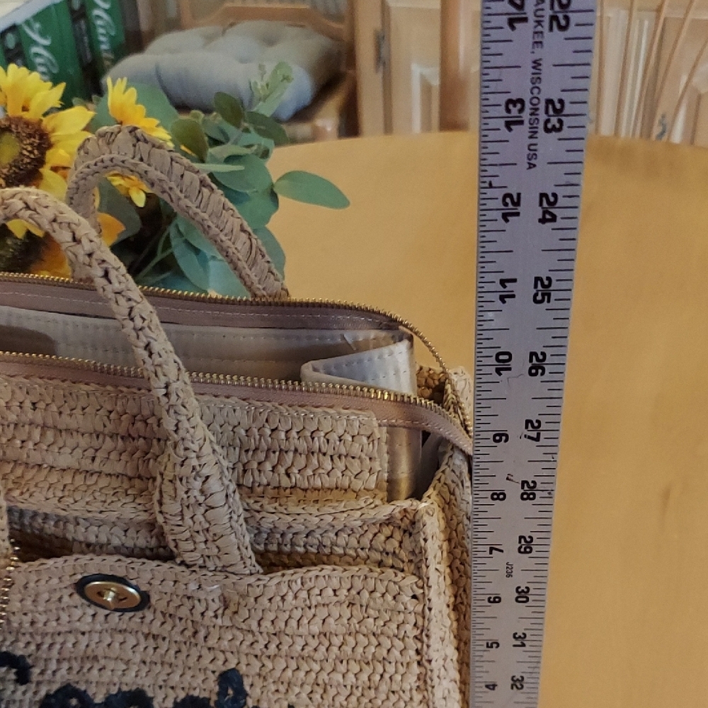 Coach Cargo Tote 26, NWT, Straw w/Black Accents - Picture 10 of 16